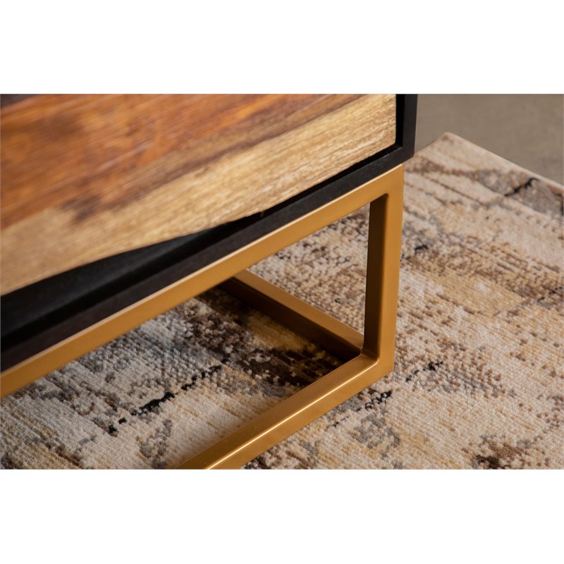 Zara 2-door 57-inch Wood Accent Storage Cabinet Black Walnut