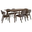 Malone 7-piece Rectangular Dining Table Set Dark Walnut