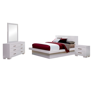 Jessica 4-piece Queen LED Bedroom Set Snow White