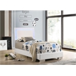 Felicity Wood Twin LED Panel Bed White High Gloss