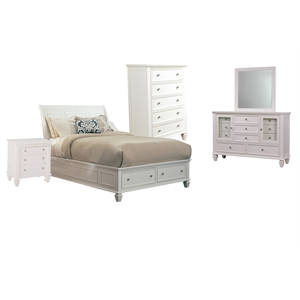 Sandy Beach 5-piece Eastern King Bedroom Set Cream White