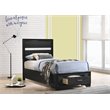 Miranda 51-inch Wood Twin Storage Panel Bed Black