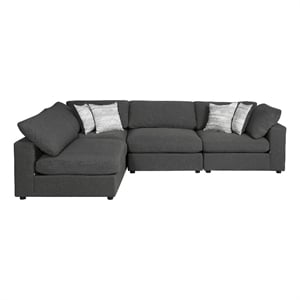 Serene 4-piece Upholstered Modular Sectional Sofa Charcoal