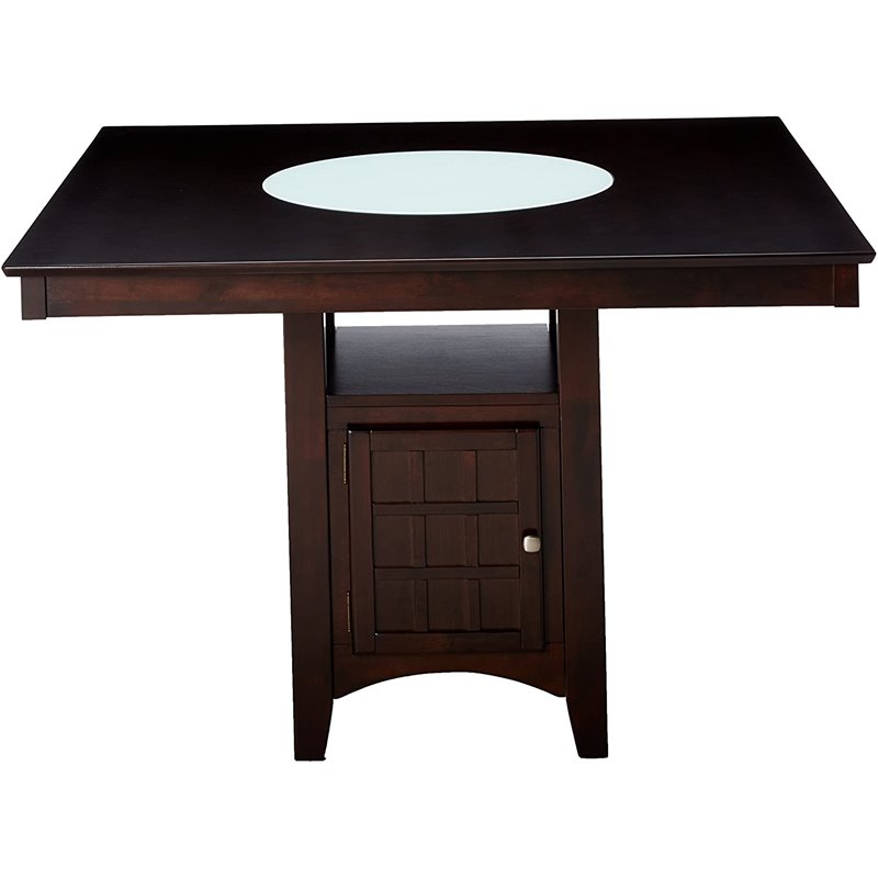 Vignettes Coaster Hyde Counter Height Square Dining Table With Storage Base In Cuccino