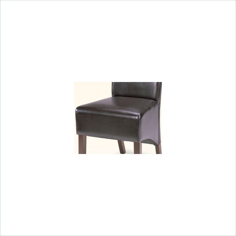   Bycast Vinyl Rolled Back Parson Dining Chair in Chocolate [254442