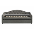 Sadie Upholstered Twin Daybed with Trundle Grey