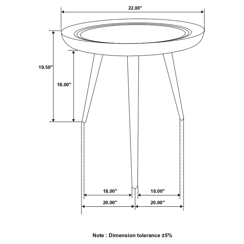 Coaster Zoe Round Mango Wood Side End Table in Natural and Black