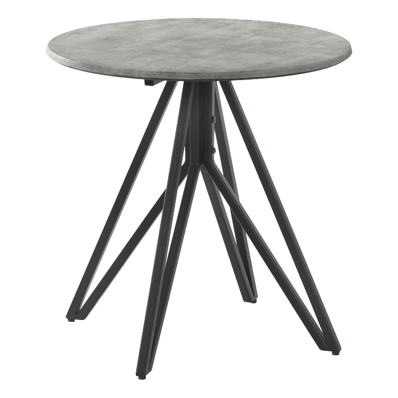Hadi Round SmartTop Side End Table Cement and Gunmetal