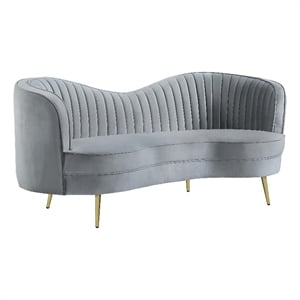 Sophia Upholstered Channel Tufted Loveseat Grey