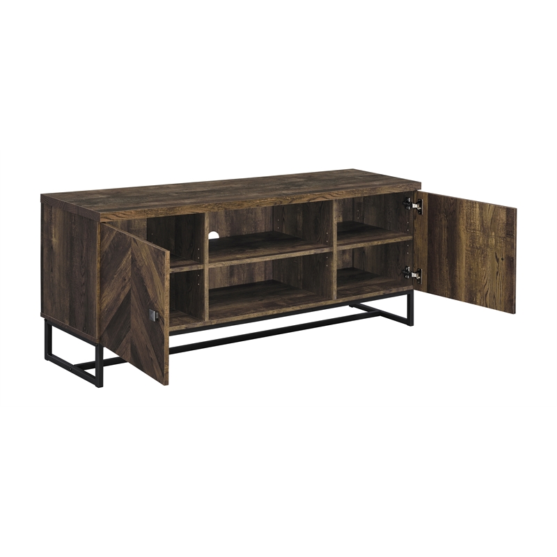 Myles 2-door Engineered Wood 60-inch TV Stand Rustic Oak