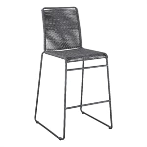 Jerome Woven Rope Metal Bar Chair Charcoal
