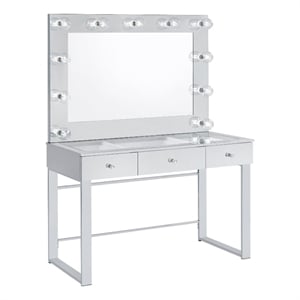 Umbridge 3-drawer Vanity Set with Lighting Chrome and White