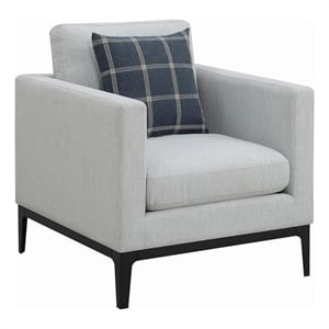 Apperson Upholstered Track Arm Accent Chair Light Grey