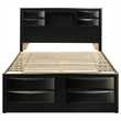 Briana Wood Queen Storage Bookcase Bed Black