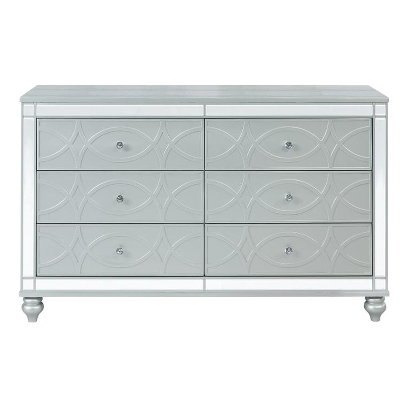 Gunnison 6-drawer Dresser Silver Metallic