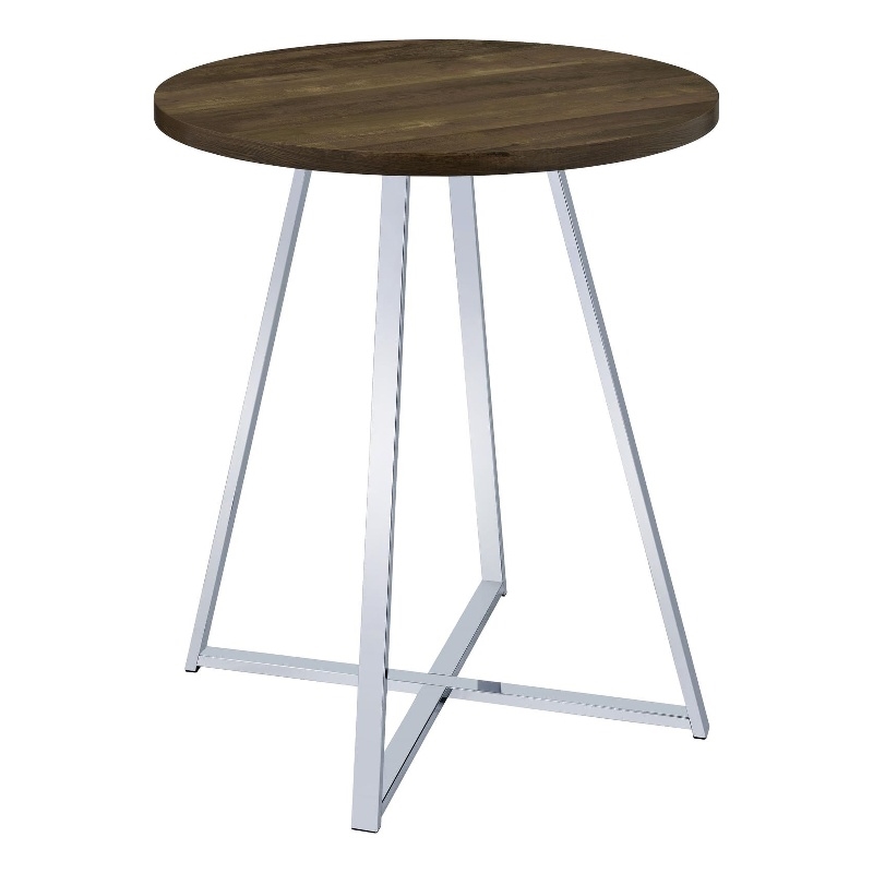 Burkhart Round 35-inch Pub Height Bistro Bar Table Brown Oak