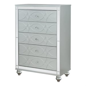 Gunnison 5-drawer Bedroom Chest Silver Metallic