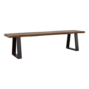 Ditman Live Edge Wood Dining Bench Grey Sheesham