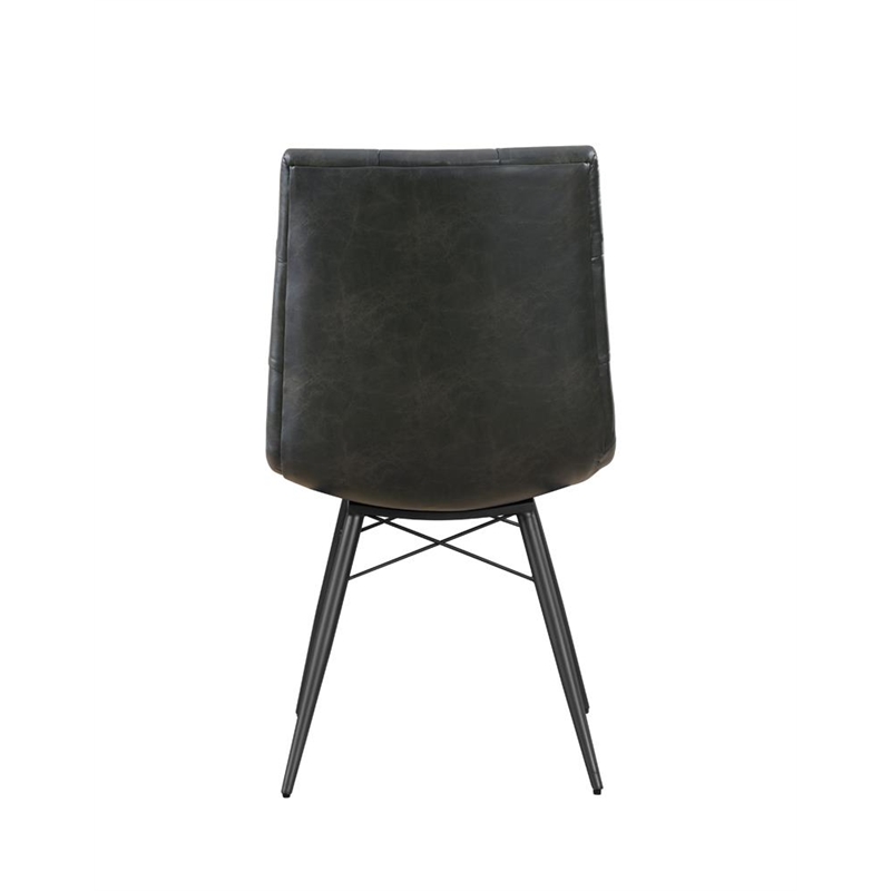 Coaster Aiken 19'' Faux Leather Upholstered Dining Side Chair in Charcoal
