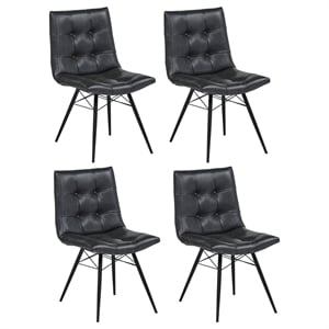 Coaster Aiken 19'' Faux Leather Upholstered Dining Side Chair in Charcoal