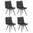 Coaster Aiken 19'' Faux Leather Upholstered Dining Side Chair in Charcoal
