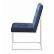 Cisco Velvet Upholstered Dining Side Chair Chrome