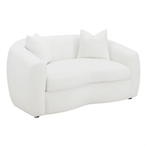 Isabella Faux Sheepskin Upholstered Loveseat Natural