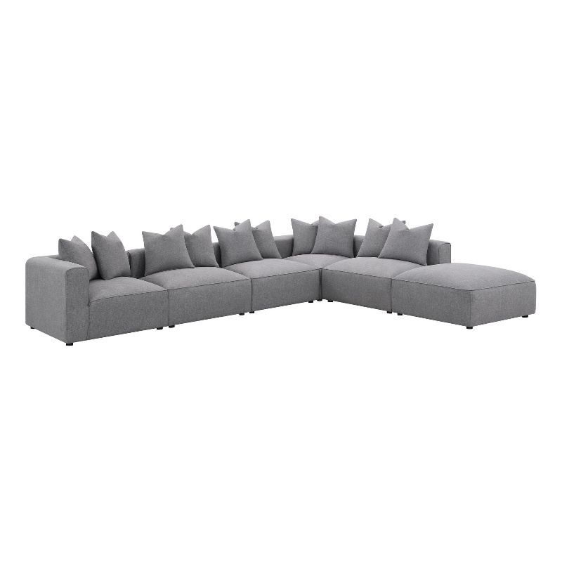 Jennifer 6-piece Upholstered Modular Sectional Grey