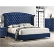 Melody Upholstered California King Wingback Bed Pacific Blue