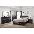 Miranda 51-inch Wood Queen Storage Panel Bed Black