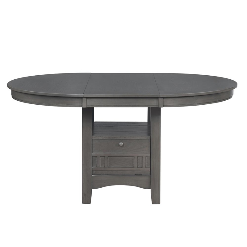 Lavon Oval 60-inch Extension Leaf Dining Table Medium Grey
