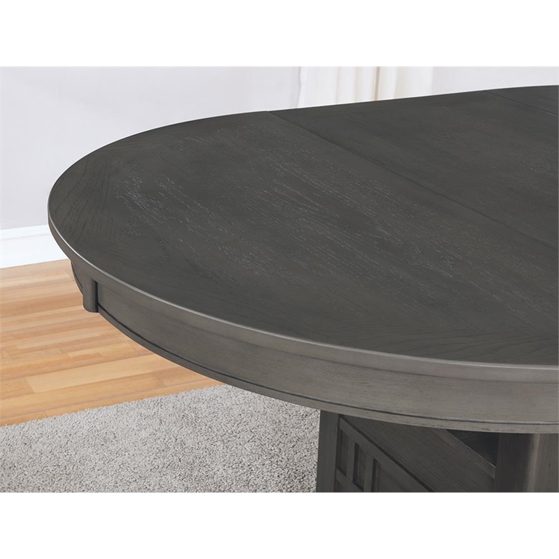 Lavon Oval 60-inch Extension Leaf Dining Table Medium Grey