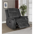 Lawrence Upholstered Padded Arm Glider Recliner Charcoal