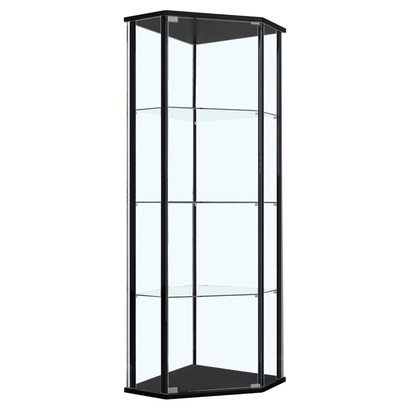Zenobia 4-shelf Curio Cabinet Display Case Black