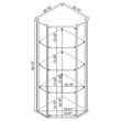 Zenobia 4-shelf Curio Cabinet Display Case Black