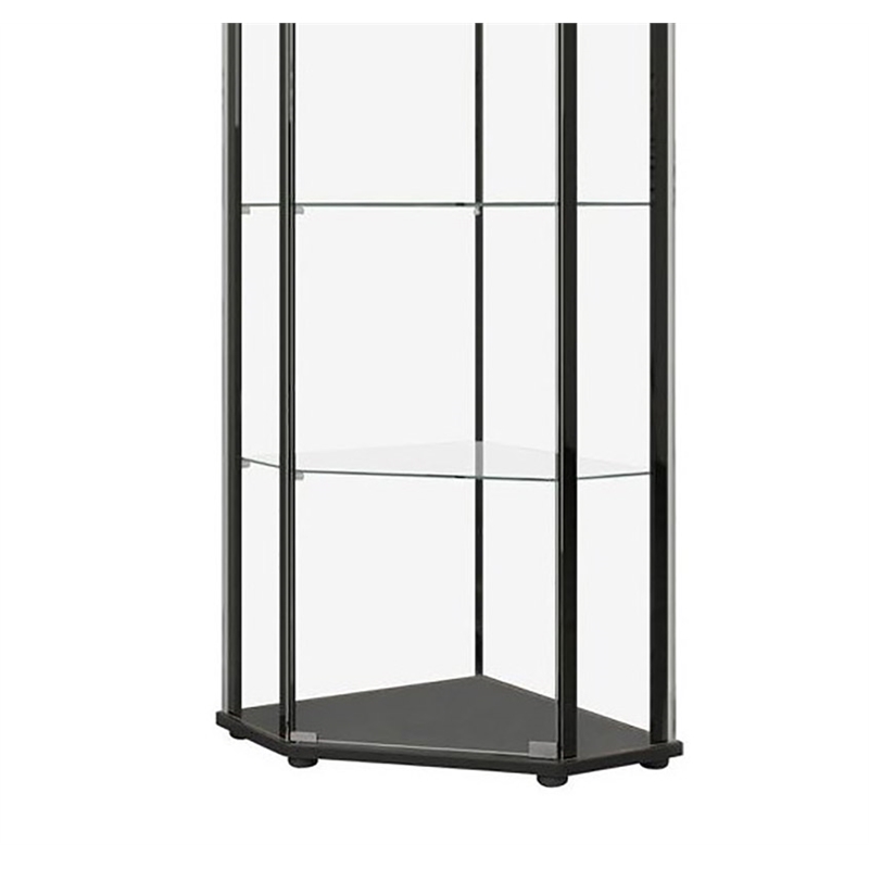 Zenobia 4-shelf Curio Cabinet Display Case Black