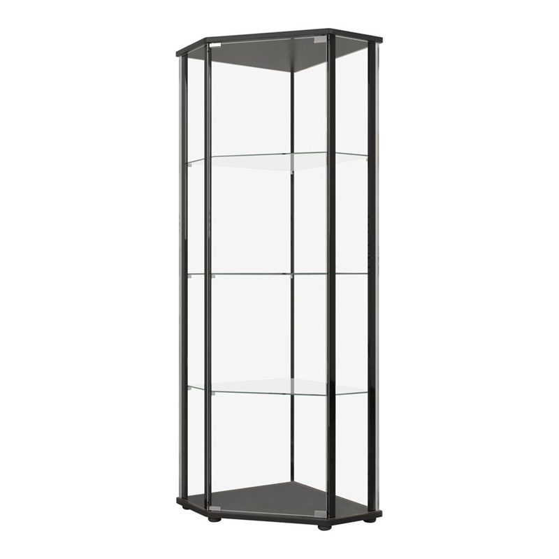 Zenobia 4-shelf Curio Cabinet Display Case Black