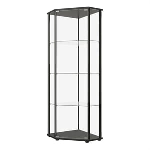 Zenobia 4-shelf Curio Cabinet Display Case Black