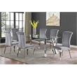 Alaia Rectangular 79-inch Glass Top Dining Table Chrome