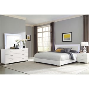 Felicity 4-piece Eastern King Bedroom Set White High Gloss