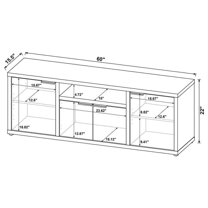 Tabby 4-door Engineered Wood 60-inch TV Stand Mango