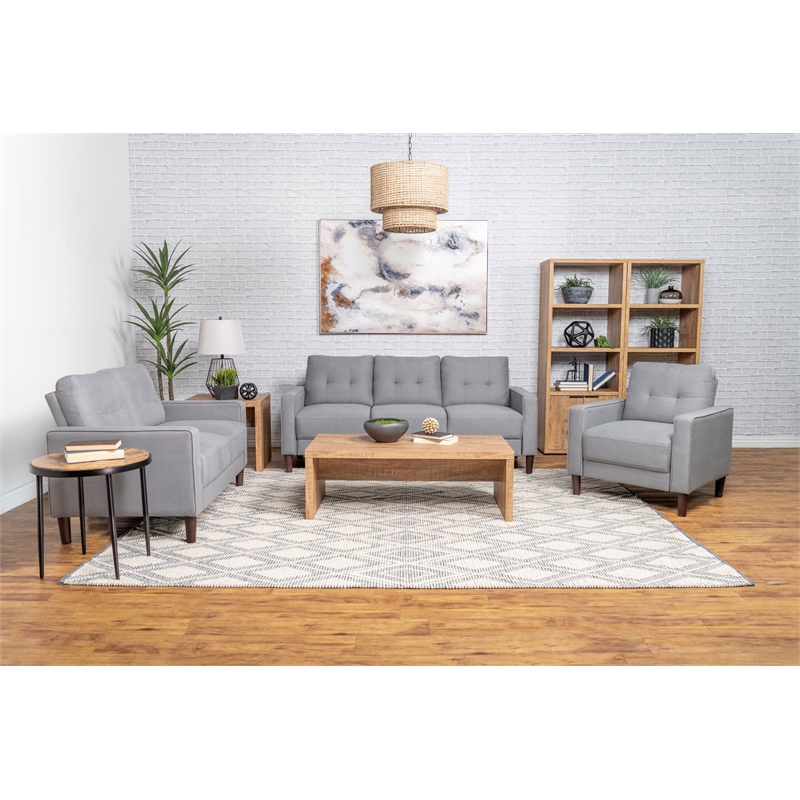 Bowen Upholstered Track Arm Tufted Sofa Grey