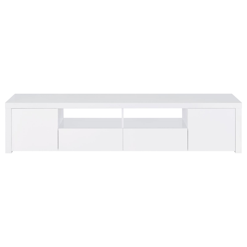 Jude 2-door Engineered Wood 79-inch TV Stand High Gloss White