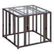 Adri Rectangular Glass Top Side End Table Black Nickel