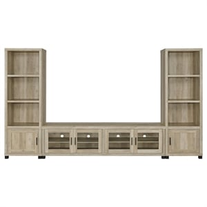 Sachin 3-piece 79-inch TV Entertainment Center Distressed Pine