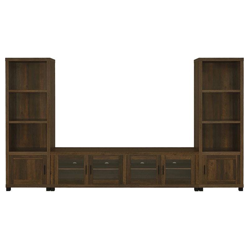 Sachin 3-piece 79-inch TV Entertainment Center Dark Pine