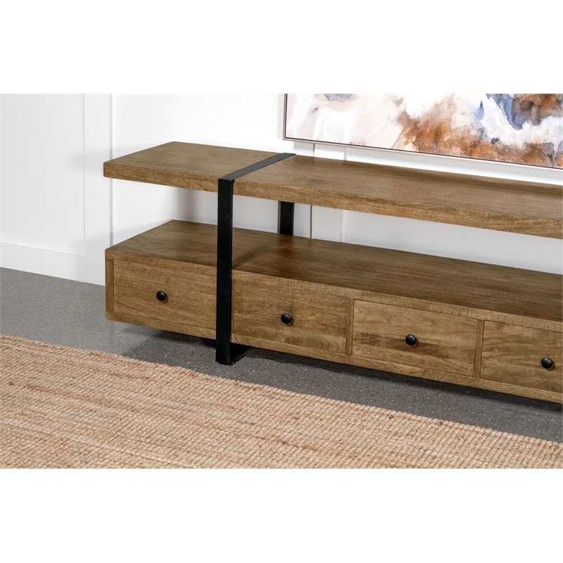Otto 5-drawer Mango Wood 70-inch TV Stand Media Console Brown