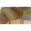 Tristen 3-Piece Demilune Nesting Table Brown and Gold