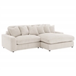 Coaster Blaine Fabric Upholstered Reversible Chaise Sectional Sofa In Sand