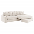 Coaster Blaine Fabric Upholstered Reversible Chaise Sectional Sofa In Sand